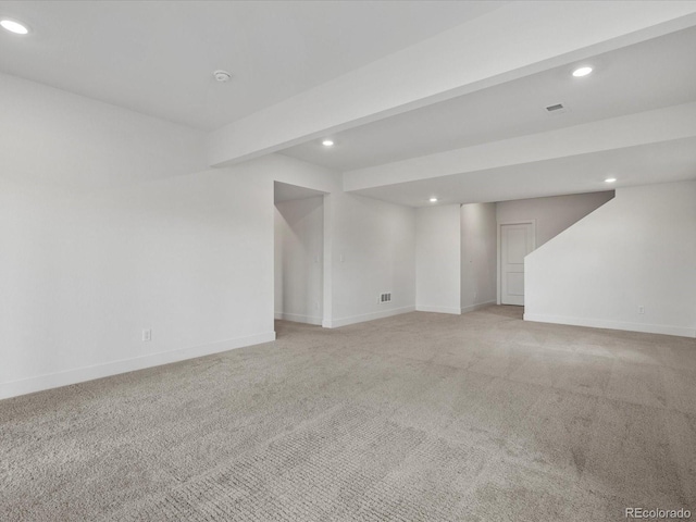 17843 W 93rd Pl, Arvada, CO 80007 - finished below grade area featuring recessed lighting and light colored carpet