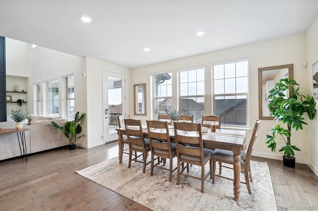 dining room featuring light hardwood / wood-style floors