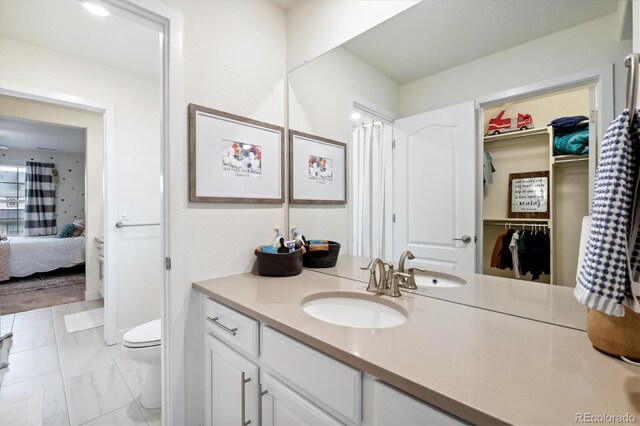 bathroom with vanity and toilet