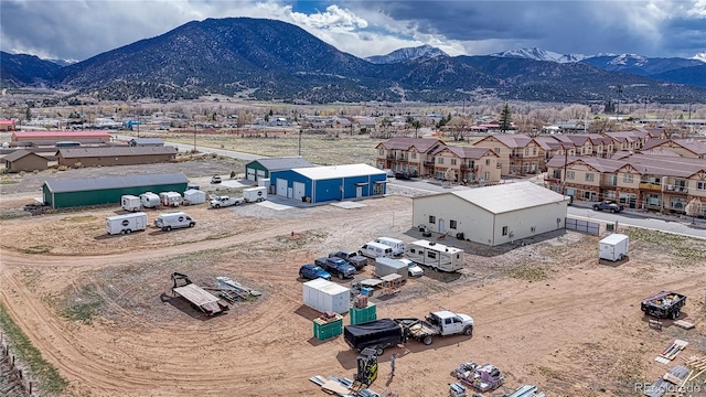 aerial view featuring a mountain view