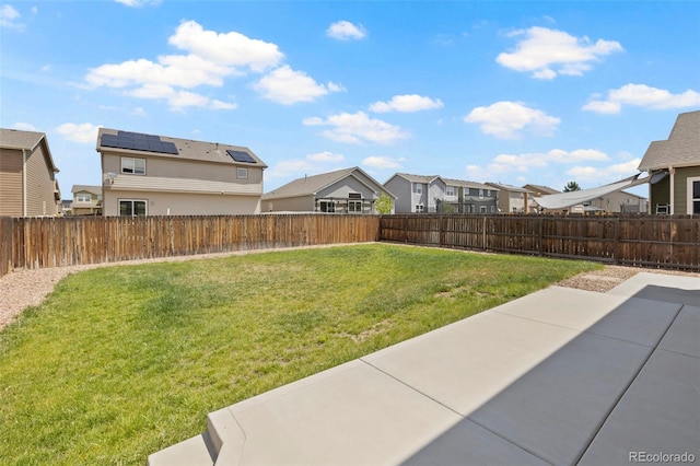 10414 Declaration Dr, Colorado Springs, CO 80925 - fenced backyard featuring a residential view and a patio area