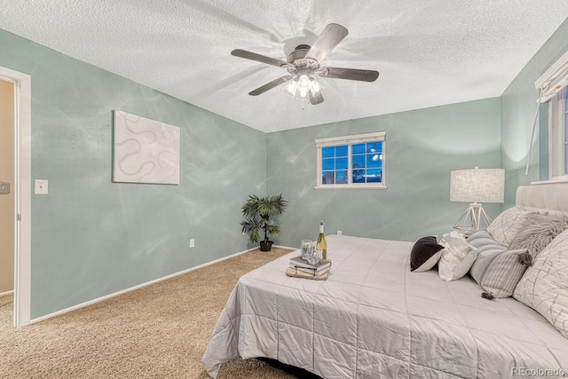 15918 E Flora Pl, Aurora, CO 80013 - carpeted bedroom featuring a textured ceiling, a ceiling fan, and baseboards
