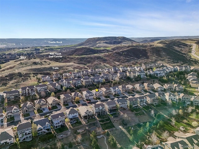 view of property location with nearby suburban area and a mountainous background
