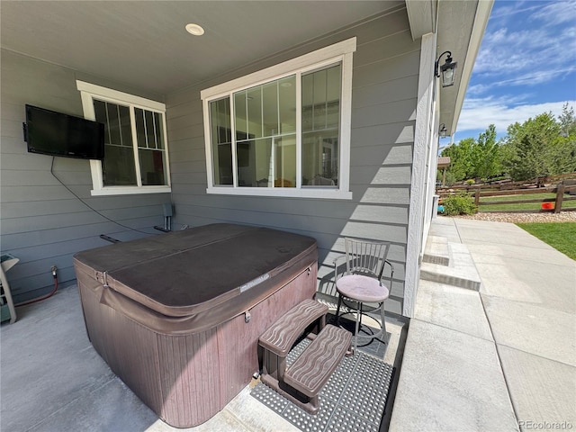2198 Broadleaf Loop, Castle Rock, CO 80109 - view of patio with a hot tub