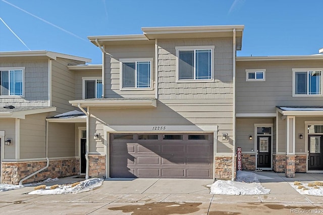 view of front of home with a garage