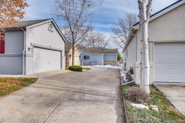 view of home's exterior with a garage