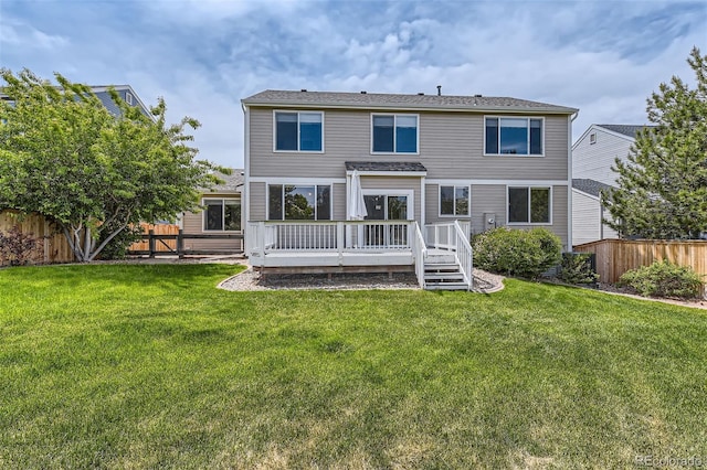 3416 Hawthorne Dr, Highlands Ranch, CO 80126 - back of house featuring a wooden deck