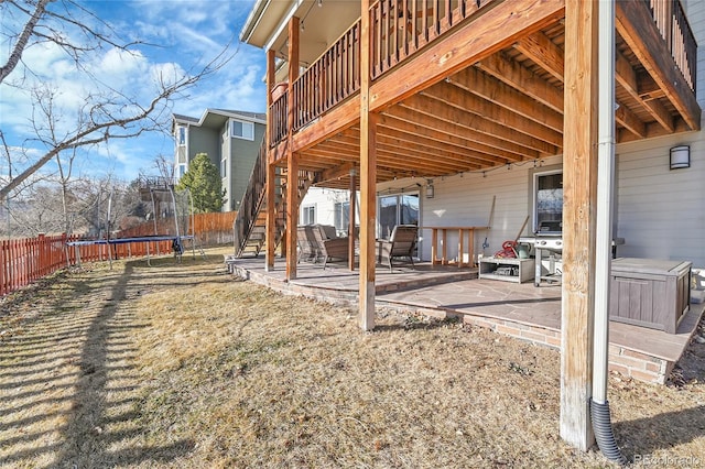 view of patio / terrace with a trampoline