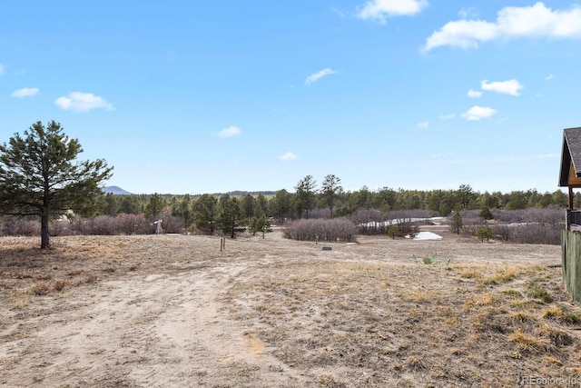 view of yard featuring a mountain view