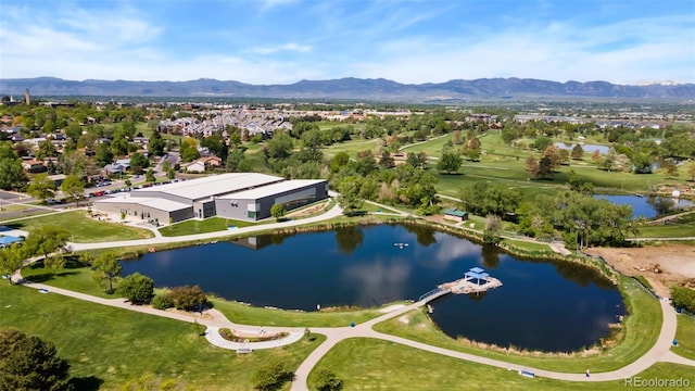 9598 Lowell Blvd, Westminster, CO 80031 - aerial view of property and surrounding area featuring a water and mountain view and nearby suburban area