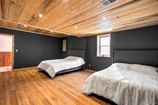 660 Wagon Wheel Rd, Guffey, CO 80820 - bedroom featuring wooden ceiling, wood finished floors, and recessed lighting