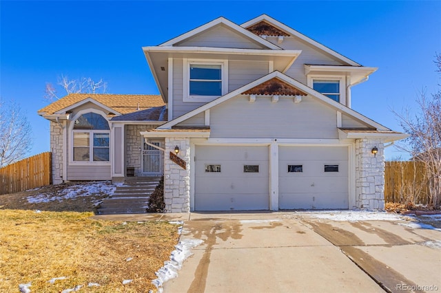 view of front of home featuring a garage