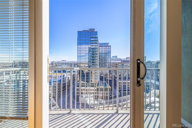 balcony featuring a city view