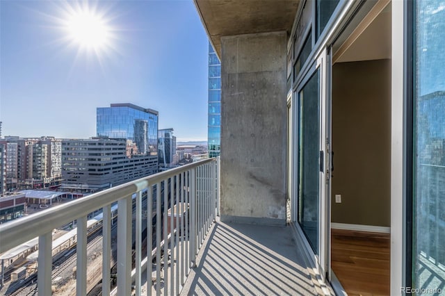 balcony featuring a view of city