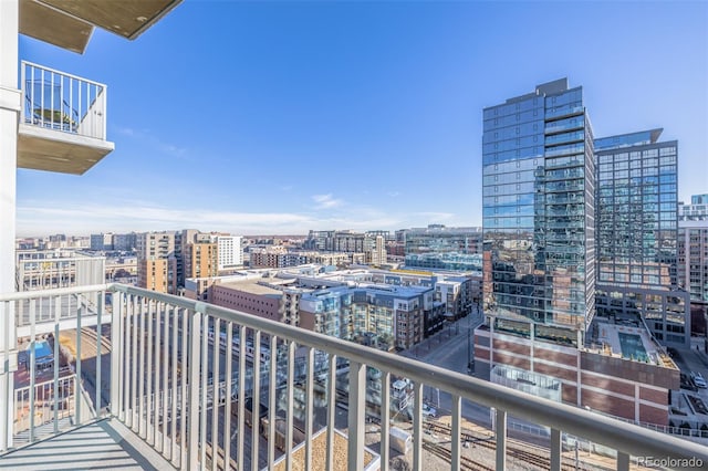 balcony with a view of city