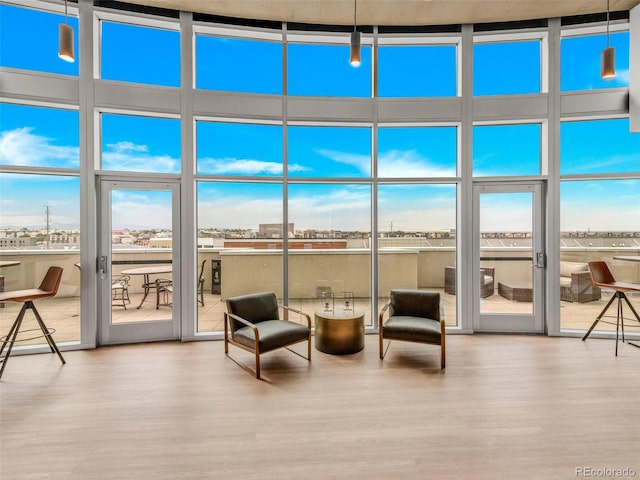 sunroom with plenty of natural light