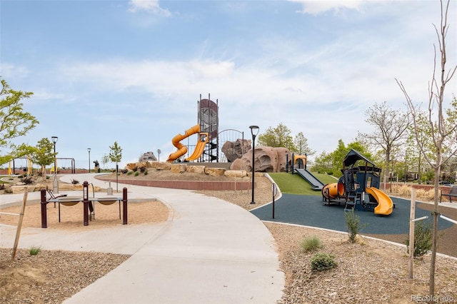 view of community jungle gym