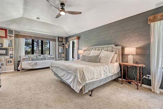 1410 Old Sequoia Ct, Franktown, CO 80116 - carpeted bedroom with vaulted ceiling, baseboards, and ceiling fan