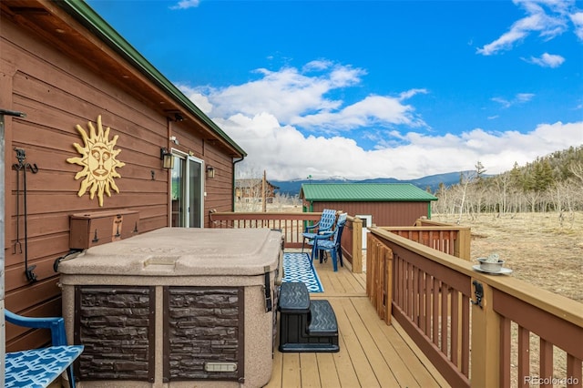 2418 Wells Fargo Cir, Jefferson, CO 80456 - deck featuring outdoor dining space and a mountain view