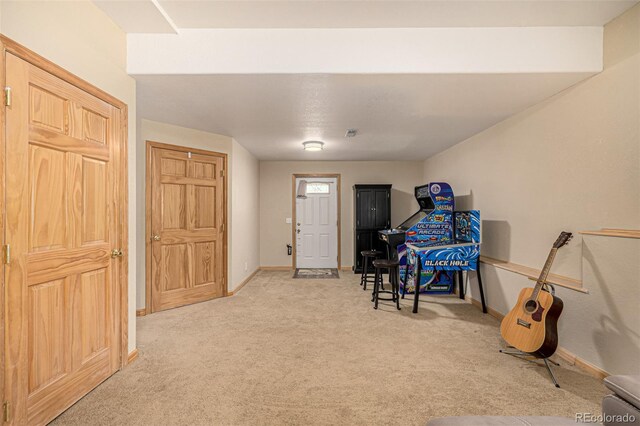 2418 Wells Fargo Cir, Jefferson, CO 80456 - living area featuring light carpet and baseboards