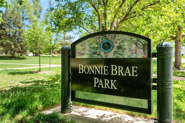 view of community sign