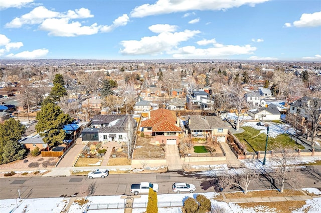 bird's eye view featuring a residential view