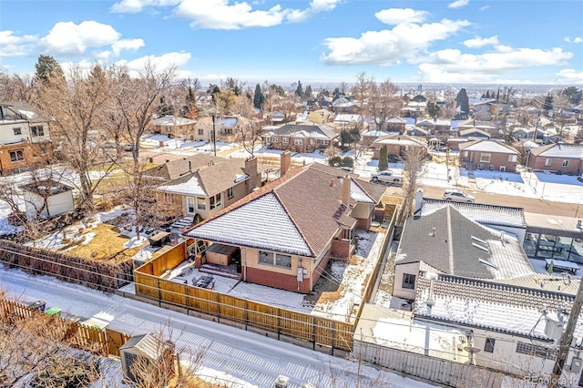 bird's eye view with a residential view