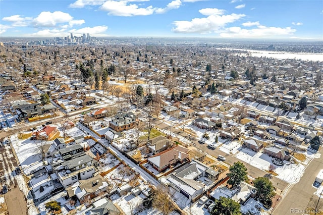 drone / aerial view with a residential view