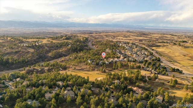 aerial view featuring a mountain view