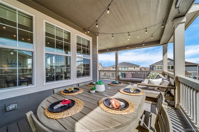 exterior space featuring outdoor lounge area