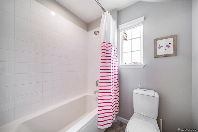 23879 E Narrowleaf Pl, Aurora, CO 80016 - full bathroom with shower / bathtub combination with curtain and tile patterned floors