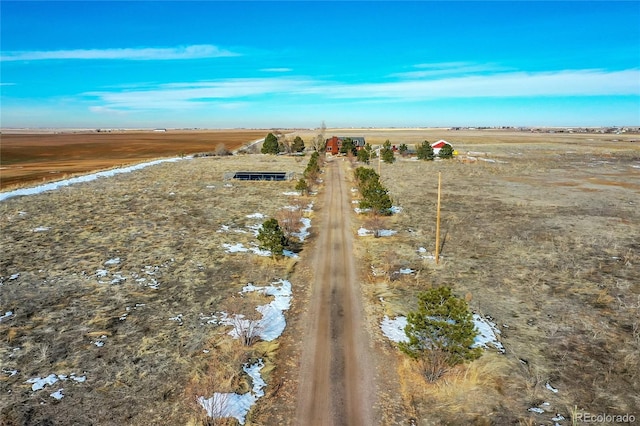 drone / aerial view featuring a rural view