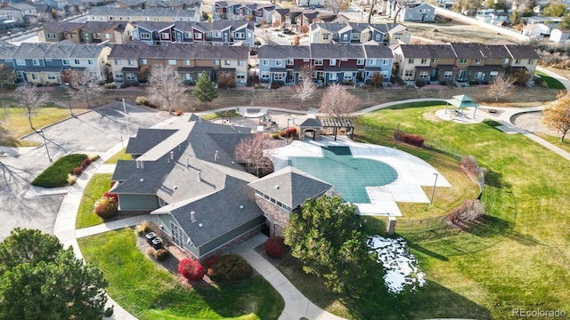 aerial view featuring a residential view