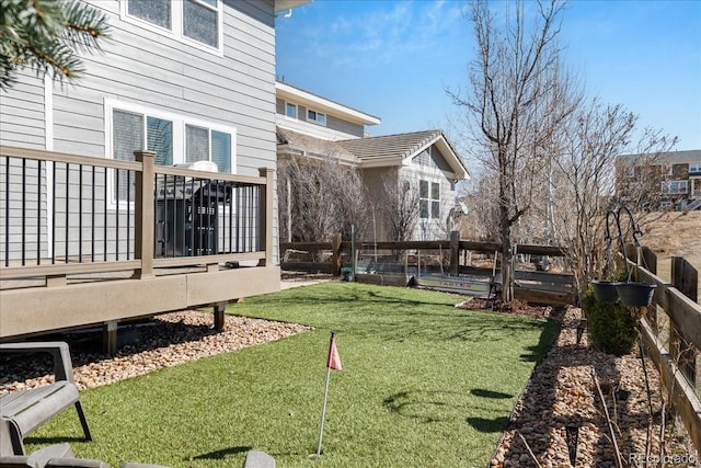 view of yard featuring fence