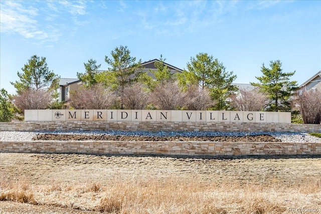 view of community sign