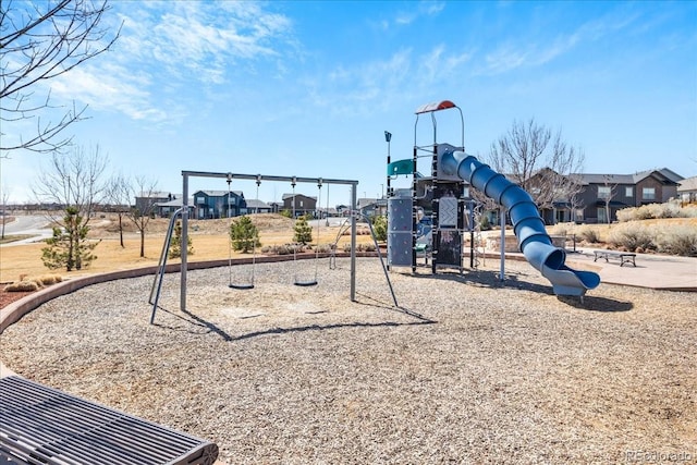 community playground with a residential view