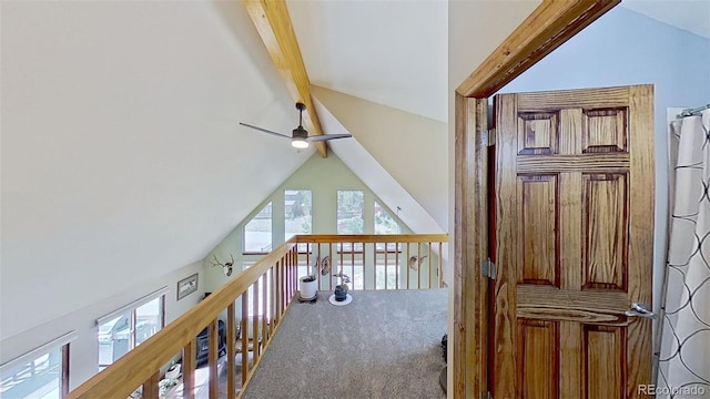 hallway featuring carpet flooring