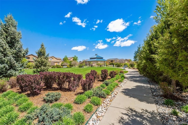 8913 Sunstone Dr, Colorado Springs, CO 80924 - view of community featuring a gazebo and a yard