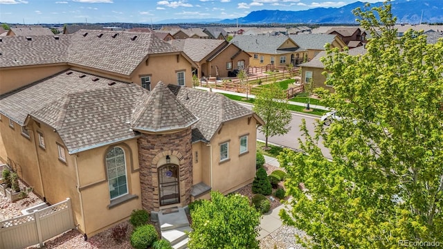 8913 Sunstone Dr, Colorado Springs, CO 80924 - aerial perspective of suburban area featuring mountains
