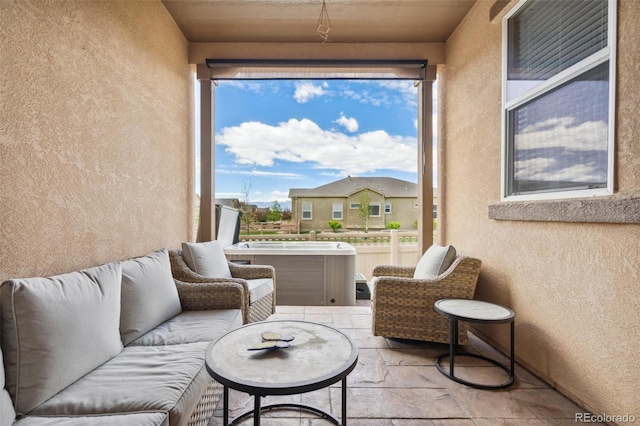 8913 Sunstone Dr, Colorado Springs, CO 80924 - sunroom with a hot tub