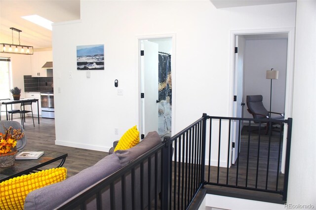 interior space with dark hardwood / wood-style flooring