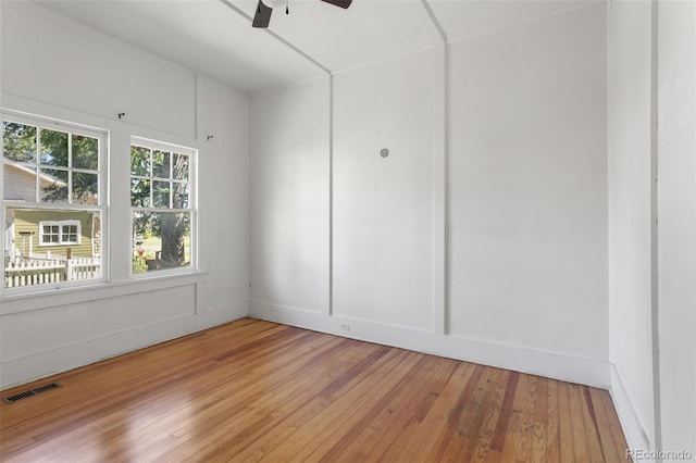 7801 Valley View St, Louviers, CO 80131 - empty room featuring light wood-type flooring and a ceiling fan