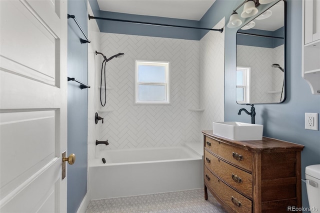 7801 Valley View St, Louviers, CO 80131 - bathroom featuring washtub / shower combination and vanity