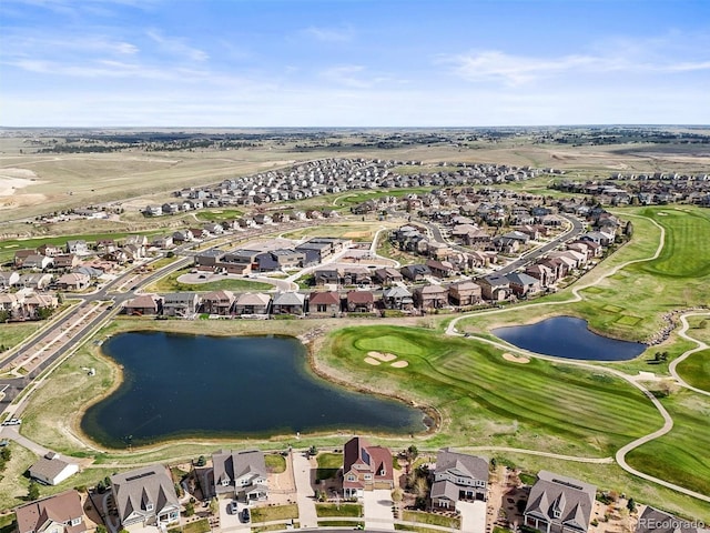 7797 S Valleyhead Way, Aurora, CO 80016 - birds eye view of property featuring a water view, golf course view, and a residential view