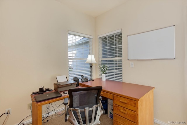 office featuring baseboards
