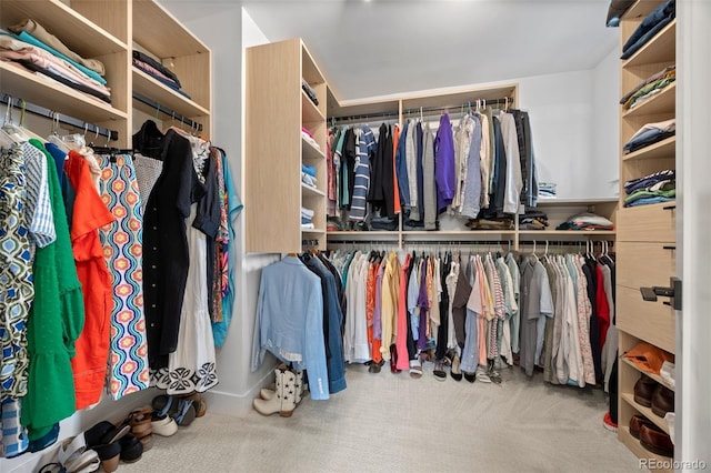 spacious closet with carpet flooring