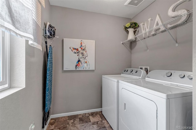3778 Happyheart Way, Castle Rock, CO 80109 - washroom featuring separate washer and dryer and baseboards