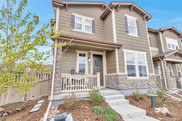 3778 Happyheart Way, Castle Rock, CO 80109 - view of front facade with covered porch and stone siding