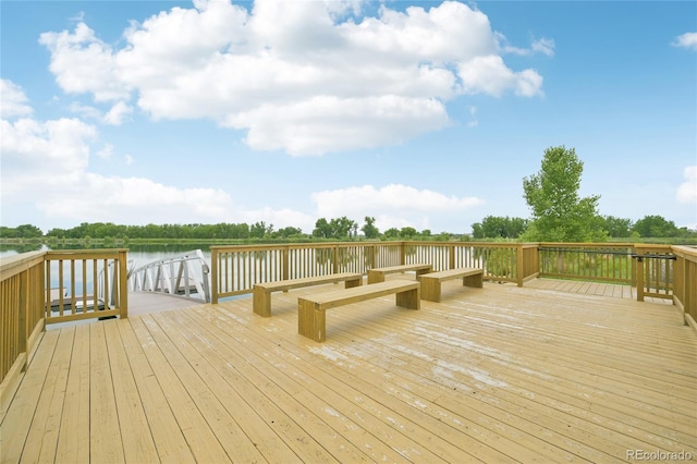 12854 Clearview St, Firestone, CO 80504 - wooden deck featuring a water view