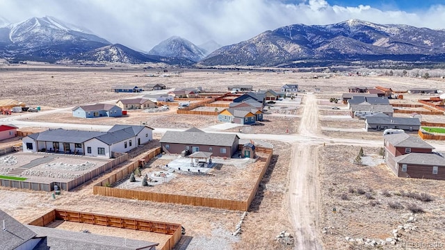 property view of mountains with a residential view